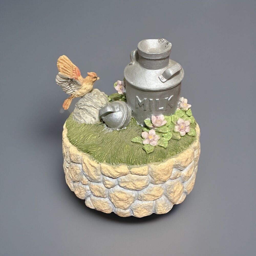 Vintage The Good Company Music Box Milk Jug With Birds 1989